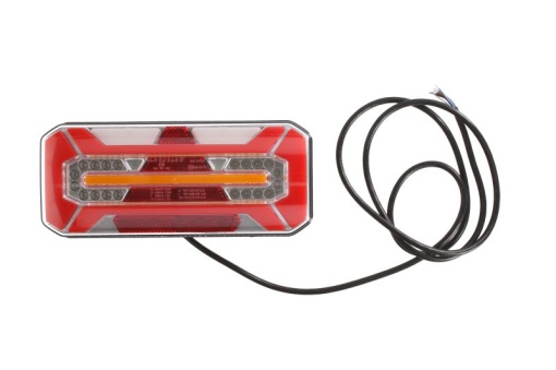 Stop spate stanga (LED, 12/24V, cu intermitent, cu far ceață, lumina de marșarier, cu stop, lumină de parcare, reflector triunghiular, semnalizator dinamic, lungime cablu: 0,2m)