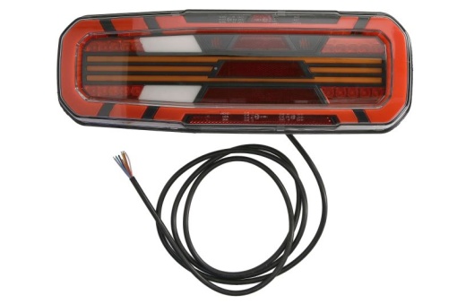 Stop spate stanga (LED, 12/24V, cu intermitent, cu far ceață, lumina de marșarier, cu stop, lumină de parcare, reflector triunghiular, lungime cablu: 2m)