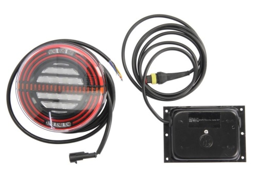 Stop spate stanga (LED, 24V, cu intermitent, cu far de ceață, lumina de marșarier, cu stop, lumină de parcare, indicator dinamic, lungime cablu: 2m, cu un rezistor de sarcină indicator)
