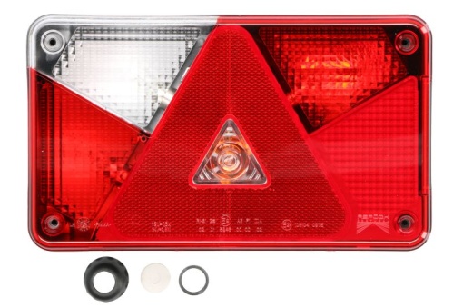 Stop spate stanga MULTIPOINT V (P21/5W/P21W/PY21W, 24V, cu intermitent, cu far de ceata, marsarier, cu stop, lumina de parcare, reflector triunghiular, conector: PE)