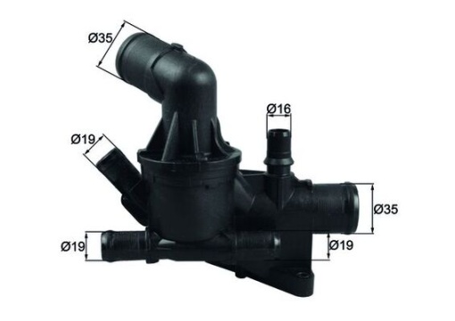 Termostat lichid racire (80°C, in carcasa) potrivit MERCEDES C T-MODEL (S205), C (W205), MARCO POLO CAMPER (W447), VITO MIXTO (DOUBLE CABIN), VITO TOURER (W447), VITO (W447) 1.3-1.6D 04.11-