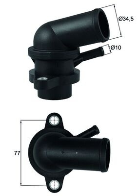 Termostat lichid racire (87°C, in carcasa) potrivit CHEVROLET AVEO / KALOS, LACETTI, NUBIRA; DAEWOO KALOS, LACETTI, NUBIRA 1.4/1.6/1.8 06.97-