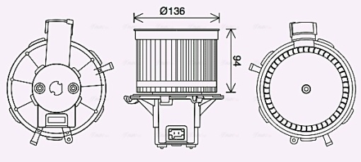 Ventilator habitaclu potrivit ABARTH 500 / 595 / 695, 500C / 595C / 695C; FIAT 500, 500 C, PANDA, PANDA/HATCHBACK 0.9-Electric 09.03-