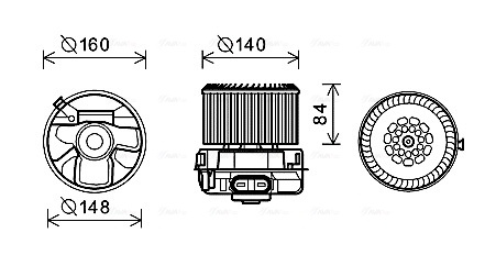Ventilator habitaclu potrivit CITROEN C1; PEUGEOT 107; TOYOTA AYGO, AYGO/HATCHBACK 1.0/1.4D 06.05-09.14