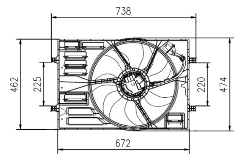 Ventilator radiator (cu carcasa) potrivit AUDI A3, Q2, Q3; CUPRA FORMENTOR; SEAT ATECA, IBIZA V, LEON, LEON SC, LEON SPORTSTOURER, LEON ST, LEON ST/KOMBI, TARRACO; SKODA KAROQ 1.0-2.0D 04.12-