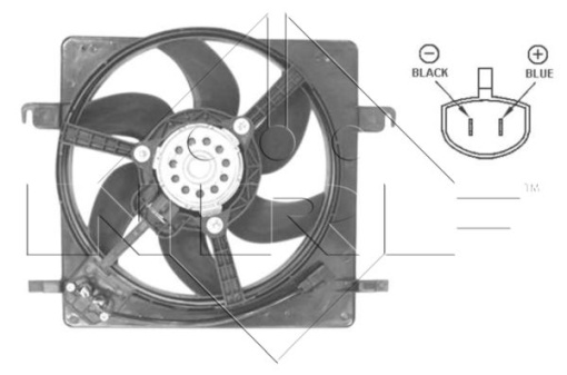 Ventilator radiator (cu carcasa) potrivit FORD KA 1.3 09.96-11.08