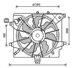 Ventilator radiator (cu carcasa) potrivit HYUNDAI ELANTRA V, I30; KIA CEE'D, PRO CEE'D 1.4D/1.6/1.6D 02.11-