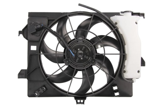 Ventilator radiator (cu carcasa) potrivit HYUNDAI I20 I, VELOSTER; KIA RIO III 1.1D-1.6 09.08-12.17