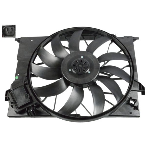 Ventilator radiator (cu carcasa) potrivit MERCEDES CLK (C209), CLS (C219), E T-MODEL (S211), E (W211), S (C216), S (W221, V221), SLR (R199) 3.0D-6.2 11.02-