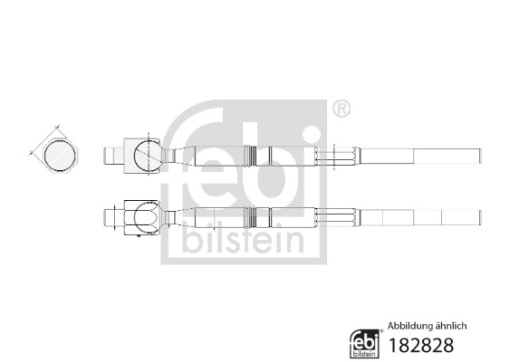 Articulatie axiala cap bara (fara capat) Dreapta/Stanga (lungime: 324mm) potrivit ISUZU D-MAX II, D-MAX III 1.9D/2.5D 06.12-