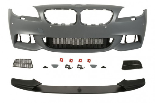 Bara Fata, M PERFORMANCE, cu grilaje, cu gauri spalator faruri, cu gauri senzorii parcare, grunduit potrivit BMW 5 F10, 5 F11 06.13-02.17