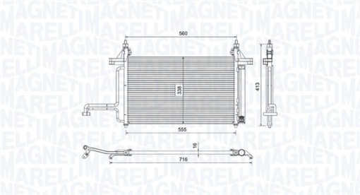 Condensator climatizare (cu uscator) potrivit FIAT STILO 1.2-2.4 10.01-08.08 - Img 1