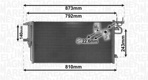 Condensator climatizare (cu uscator) potrivit FORD C-MAX II, FOCUS III, FOCUS III/HATCHBACK, FOCUS III/KOMBI, GRAND C-MAX, KUGA II, TOURNEO CONNECT V408 NADWOZIE WIELKO, TRANSIT CONNECT 1.5-2.3 09.14-