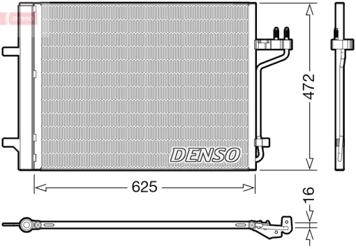 Condensator climatizare (cu uscator) potrivit FORD FOCUS III, KUGA II, TOURNEO CONNECT V408 NADWOZIE WIELKO, TRANSIT CONNECT V408/MINIVAN 1.5-2.5 07.12-