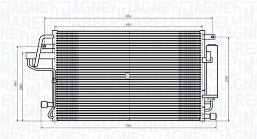 Condensator climatizare (cu uscator) potrivit HYUNDAI TUCSON, TUCSON/SUV; KIA SPORTAGE II 2.0-2.7 06.04-01.12