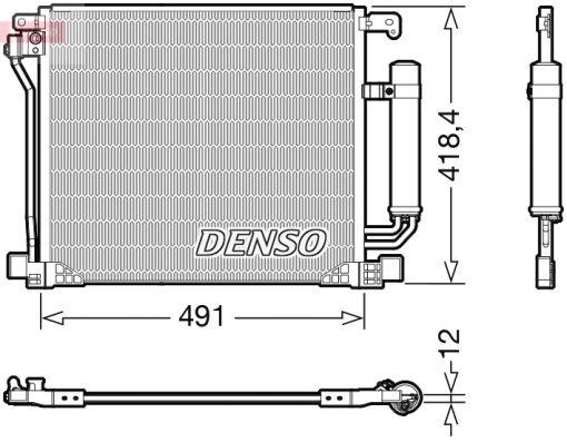 Condensator climatizare (cu uscator) potrivit NISSAN JUKE, PULSAR 1.2/1.5D/1.6 06.10-