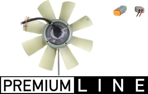 Cupla ventilator radiator (cu ventilator, 750mm, numar lame: 8, numar pini: 2) potrivit SCANIA 4 DC16.01/DC16.02 05.00-04.08