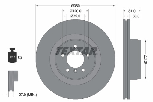Disc frana Fata Dreapta/Stanga (fara pivot fixare roata) potrivit LAND ROVER RANGE ROVER III 3.0D-5.0 03.02-08.12