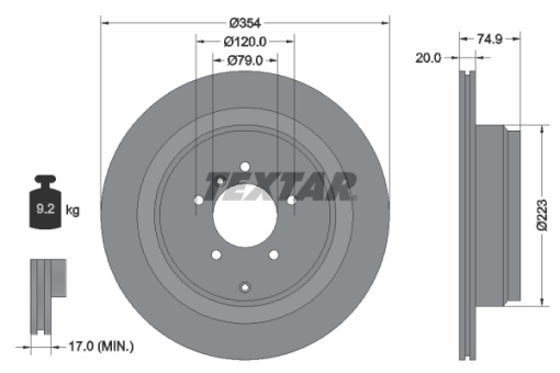 Disc frana Spate Dreapta/Stanga (fara pivot fixare roata) potrivit LAND ROVER RANGE ROVER III 3.0D-5.0 03.02-08.12