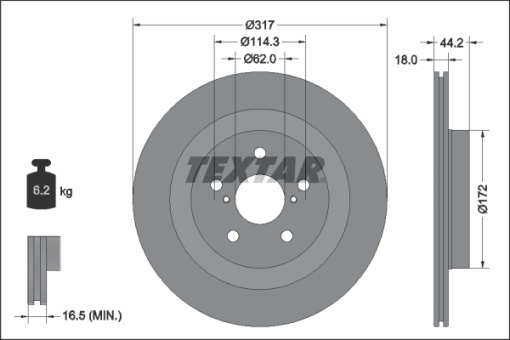 Disc frana Spate Dreapta/Stanga potrivit LEXUS UX; SUZUKI ACROSS; TOYOTA RAV 4 V 2.0-Electric 12.18-