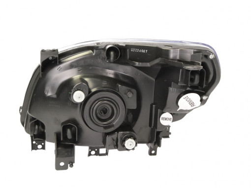 Far Dreapta (H4, electric, fara motoras, culoare insertie: cromat, culoare semnalizator: galben) potrivit FORD RANGER
