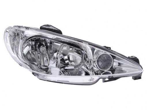 Far Dreapta (halogen, H7, electric, fara motoras, culoare semnalizator: transparent) potrivit PEUGEOT 206 -11.05 - Img 1