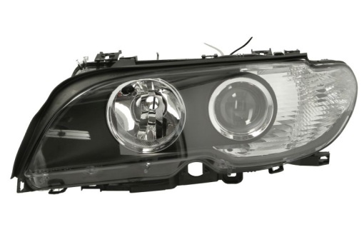 Far fata Stanga (H7, electric, cu motor, culoare insert: negru, culoare semnalizator: alb) potrivit BMW 3 (E46)