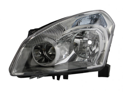Far stanga (H7, reglaj electric, cu motoras, fundal negru/insertii crom) NISSAN QASHQAI I