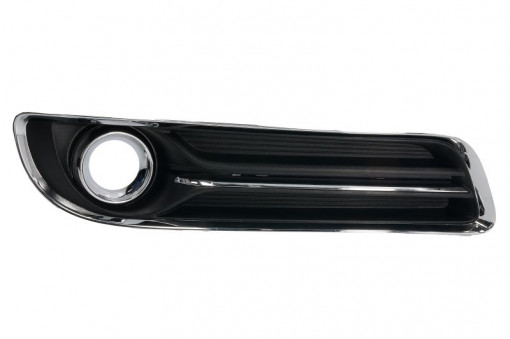 Grila bara fata Dreapta cu locas proiector, plastic, crom/negru potrivit CHRYSLER 300C 09.04-11.12 04.11-10.14