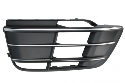 Grila bara fata stanga cu dunga crom, plastic, negru lucios/crom, S-LINE potrivit AUDI Q5 FY 01.17-10.20