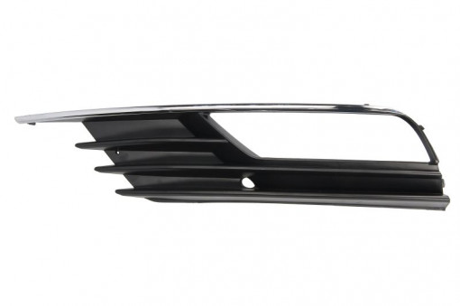 Grila bara fata stanga cu locas proiectoare, plastic, negru/crom AUDI A3 8V Sedan intre 2012-2016