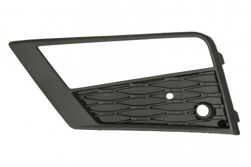 Grila bara fata Stanga cu locas proiector, cu locas senzorii parcare, plastic, negru potrivit SEAT ATECA 04.16- 04.16-