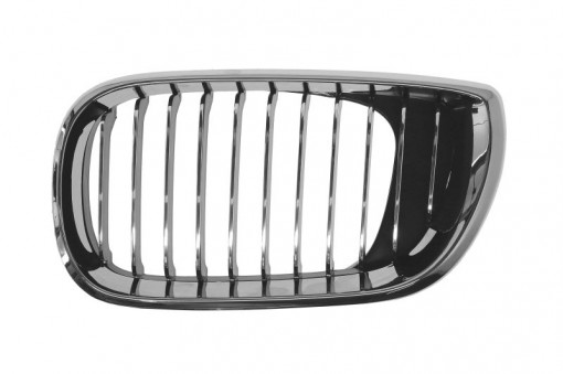 Grila radiator Stanga (banda negru-crom; cadru cromat) potrivit BMW 3 (E46) 1.6-3.2 12.97-12.07 06.01-02.05