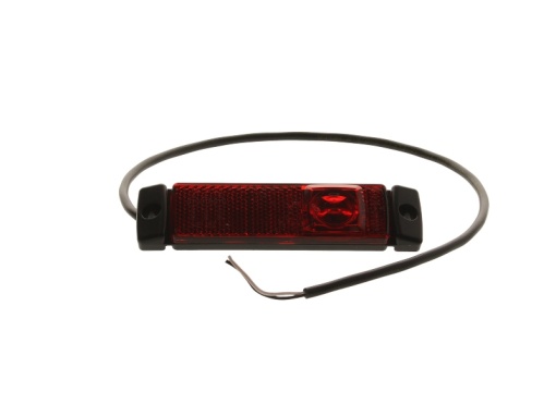Lumina delimitare stanga/dreapta, rosu, LED, inaltime 13mm; latime 130mm; adancime 32mm, surub/fixare orizontala/fixare verticala, lungime cablu 500mm, 24V (IP6K9K)