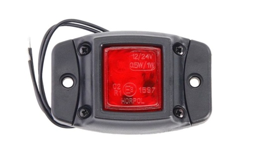 Lumina delimitare stanga/dreapta, rosu, LED, inaltime 46,5mm; latime 75mm; adancime 26,5mm lungime cablu 350mm, fara prindere, 12/24V
