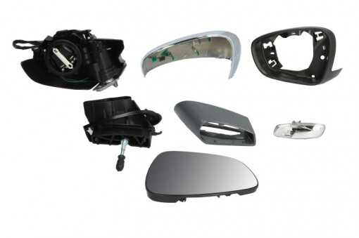 Oglinda laterala Stanga electric, convexa, incalzita, crom, pliabil electric potrivit CITROEN C3 I, C3 II, C5 II, C5 III, DS3
