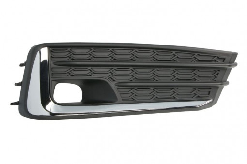 Ornament bara fata dreapta cu dunga crom, cu locas lumini zi, plastic, negru potrivit SUBARU IMPREZA GK, GT 01.20-