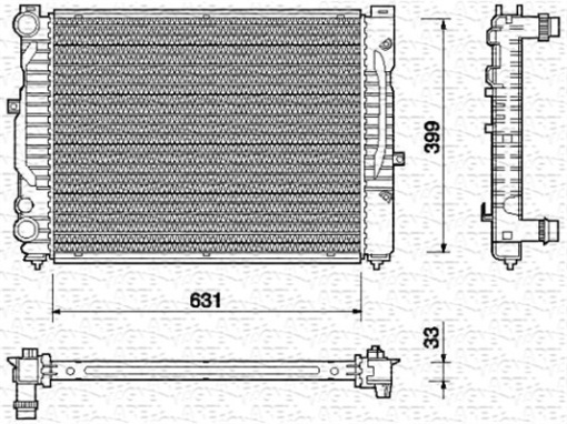 Radiator racire motor (manual) potrivit AUDI A4 B5, A6 C5; SKODA SUPERB I; VW PASSAT B5, PASSAT B5.5 1.6-2.3 11.94-03.08