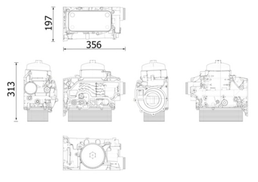 Radiator ulei (197x331x356mm) potrivit DEUTZ FAHR AGROTRON 410 TTV/420 TTV/430 TTV/610 TTV/620 TTV/630 TTV/K 410/K 420/K 430/K 610/L 710/L 720/L 730/M 410/M 420/M 600/M 610/M 615/M 620/M 625/M 640/M 650/X
