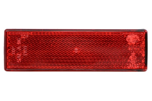 Reflector dreptunghiular (rosu, autoadeziv, 27mm x 6/92mm x 6mm) potrivit FENDT 5 S FARMER, 5 SA FARMER, 102 FARMER, 102 S FARMER, 103 S FARMER, 103 SA FARMER, 104 S FARMER, 104 SA FARMER
