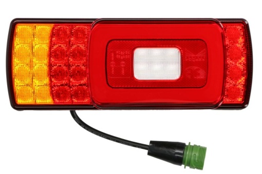 Stop spate dreapta ECOFAB (LED, 10/12/24/30V, cu intermitent, cu far de ceață, lumina de marșarier, cu stop, lumină de parcare, reflector, lungime cablu: 0,3m, fixare orizontala/fixare verticala, conector: ASS2