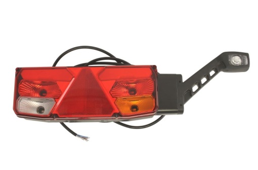 Stop spate dreapta (LED, 12/24V, cu intermitent, cu lumina de ceata, lumina de marșarier, cu lumina stop, lumini parcare, reflector triunghiular, cu lampă cu braț prelungit)