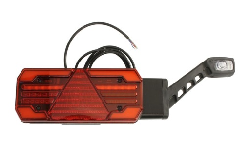 Stop spate dreapta (LED, 12/24V, cu intermitent, cu lumina de ceata, lumina de marșarier, cu lumina stop, lumini parcare, reflector triunghiular, cu lampă cu braț prelungit, lungimea cablu : 2m) - Img 1