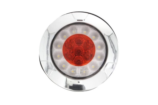 Stop spate stanga/dreapta (LED, 12/24V, cu lumina de ceata, lumina de marșarier, rama cromata)