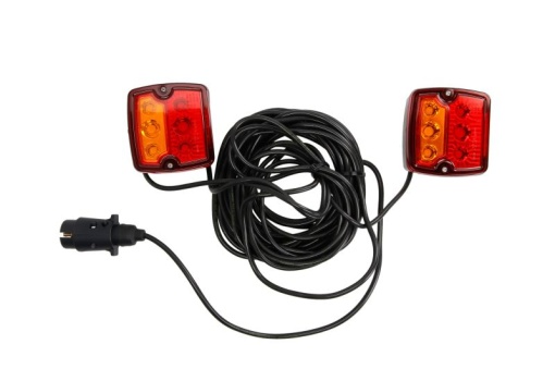 Stop spate stanga/dreapta (LED, 12/24V, lungime cablu: 12m, cu intermitent, cu stop, lumina de parcare, cu iluminare placuta, magnet-mountable)