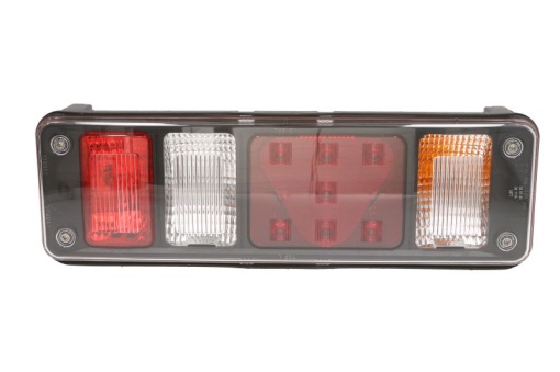 Stop spate stanga Hybrid (LED/P21W, 24V, cu intermitent, cu lumina de ceata, lumina de marșarier, cu lumina stop, lumini parcare, reflector triunghiular, lumina laterala, conector: 4x SuperSeal 2PIN/AMP DIN 7PIN Bayone