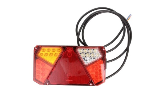 Stop spate stanga (LED, 12/24V, cu intermitent, cu far ceață, lumina de marșarier, cu stop, lumină de parcare, reflector triunghiular, lungime cablu: 0,2m)