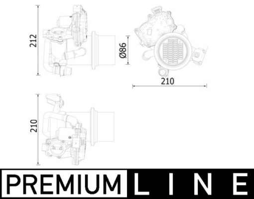 Supapa EGR (modul cu racitor) potrivit AUDI A1; SEAT TOLEDO IV; SKODA RAPID 1.6D 11.14-12.19