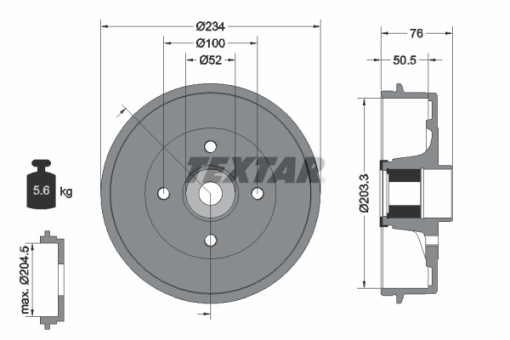 Tambur frana Spate potrivit DACIA LOGAN, SANDERO; RENAULT CLIO II, CLIO II/HATCHBACK, LOGAN I, SANDERO/STEPWAY I, THALIA I, THALIA II, THALIA III, TWINGO I 1.0ALK-1.9D 05.96-