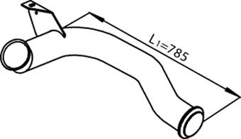 Teava esapament (lungime:785/880mm) EURO 4/5 potrivit DAF CF 85, XF 105 MX265-MX375 10.05- - Img 1